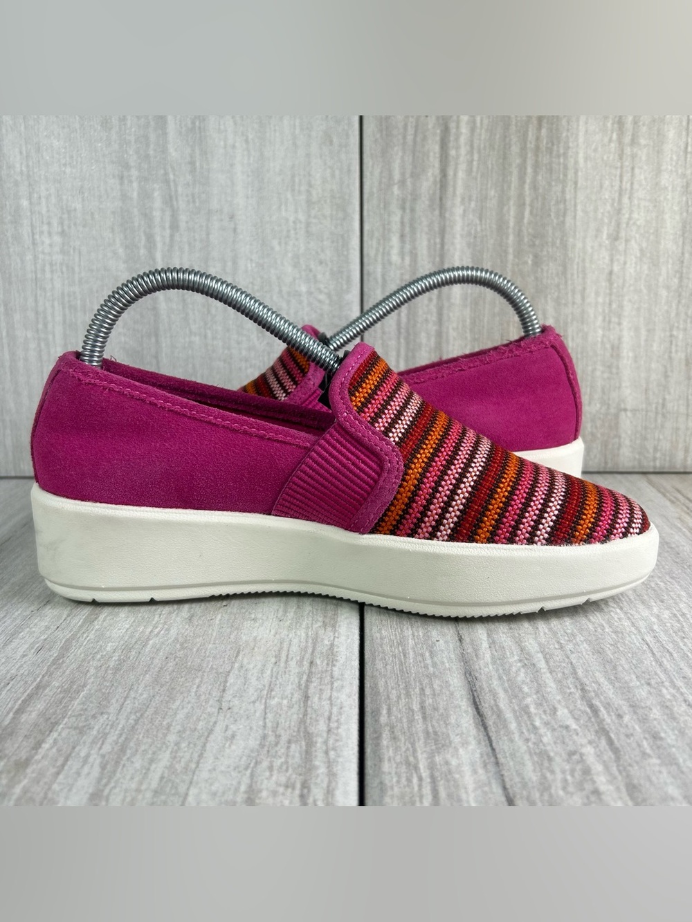 Clark’s Layton Petal Pink Knit Slip-On Mule Comfort Shoe Women's Size 6.5 - Picture 4 of 10